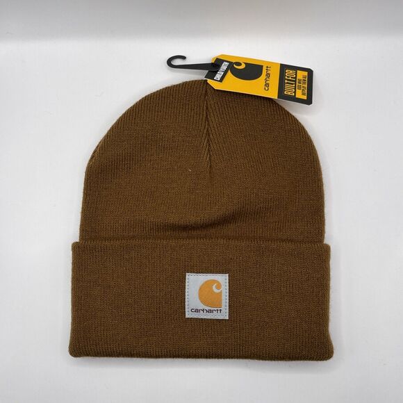 Carhartt Youth Acrylic Beanie Carhartt Brown Unisex Outdoor Cap NWT - Picture 1 of 4